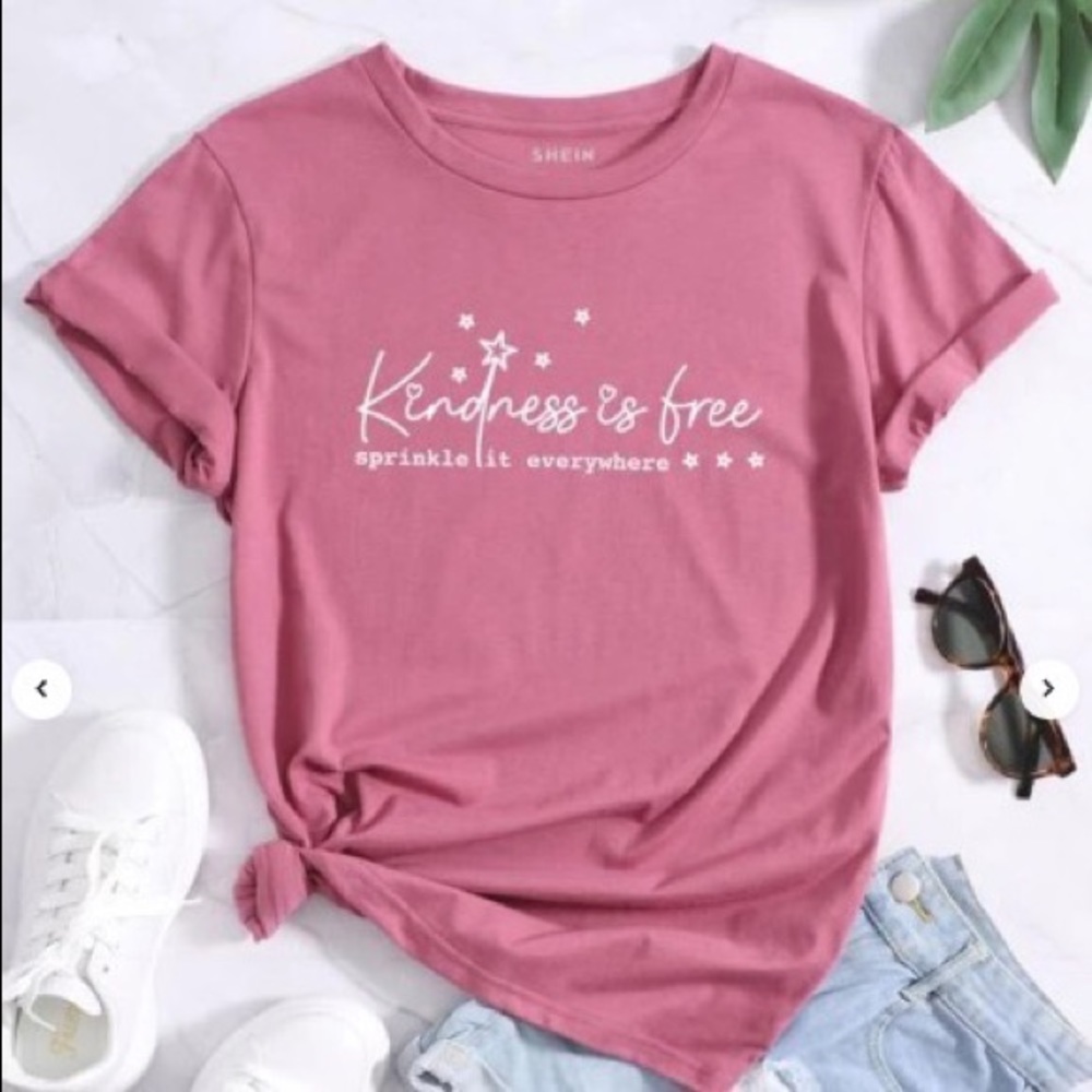 Slogan Graphic Crew Neck Tee